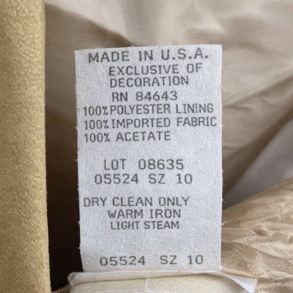 Vintage Watters & Watters Gold Satin Slip Dress NWT Size 10 | 90s Bridal - Picture 4 of 4